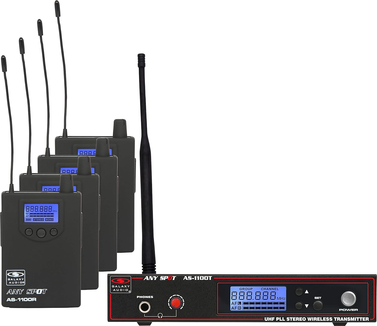 Galaxy Audio AS-1100-4 Band Pack Wireless In-Ear Monitor System, Code D (584MHz - 607MHz) GAA AS11004D image 1 Galaxy Audio AS-1100-4 Band Pack Wireless In-Ear Monitor System, Code D (584MHz - 607MHz) GAA AS11004D image 1